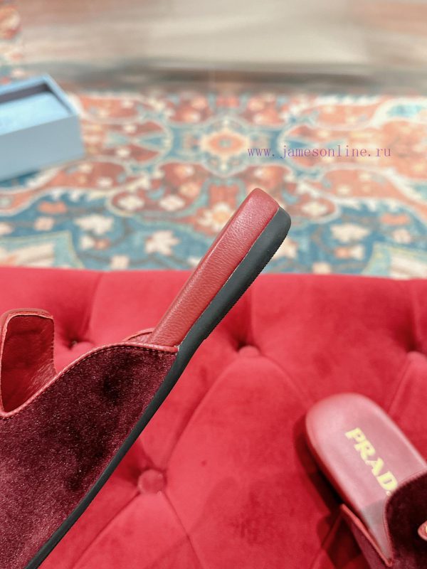 ️  Prada Velvet Flat Shoes Top of the line Many internet celebrities Injection molded triangqbz0rtx4 - Image 10