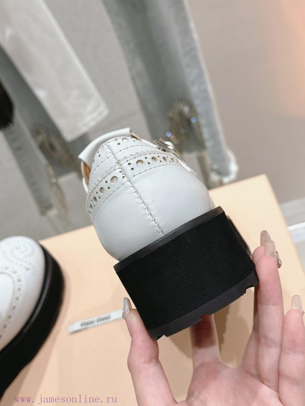 ?????? Miu Miu's new thick soled Block leather shoesSelected imported polished cowhide matertpeo3dem - Image 8
