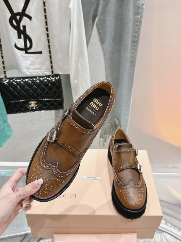 ?????? Miu Miu's new thick soled Block leather shoesSelected imported polished cowhide mater7soy1nwg - Image 6