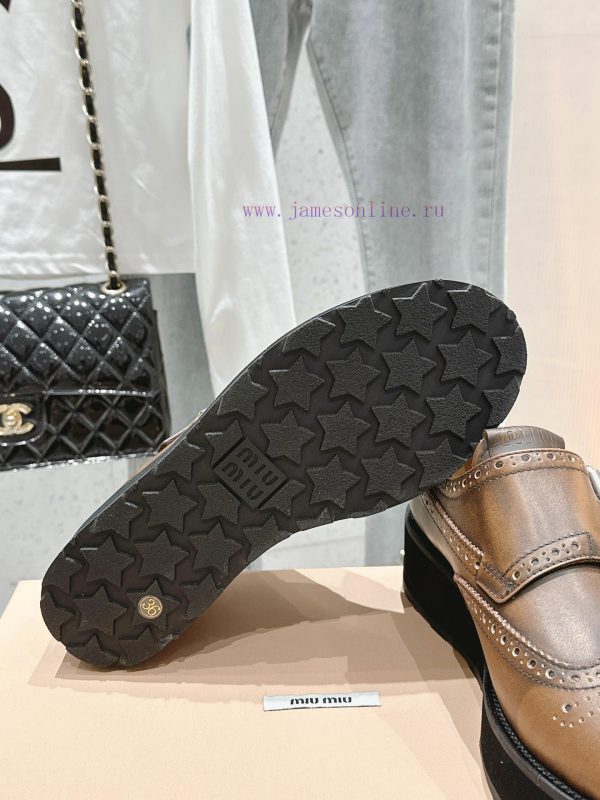 ?????? Miu Miu's new thick soled Block leather shoesSelected imported polished cowhide mater7soy1nwg - Image 10