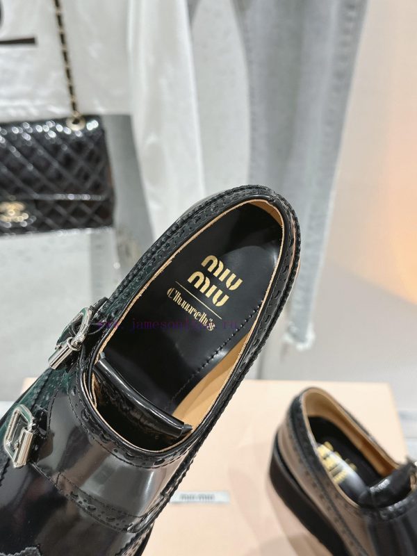 ?????? Miu Miu's new thick soled Block leather shoesSelected imported polished cowhide maternrmh9ji0 - Image 8