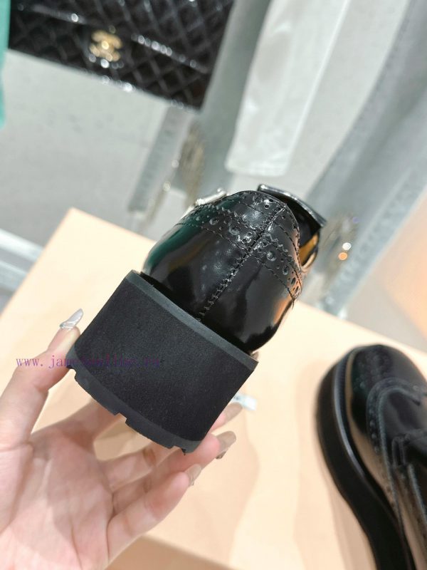 ?????? Miu Miu's new thick soled Block leather shoesSelected imported polished cowhide maternrmh9ji0 - Image 9