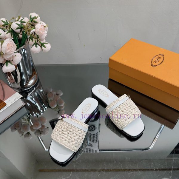 TOD * woven grass vine one word slippers——————————This cool mop is handmade with grass and rpfuxgxaq - Image 8
