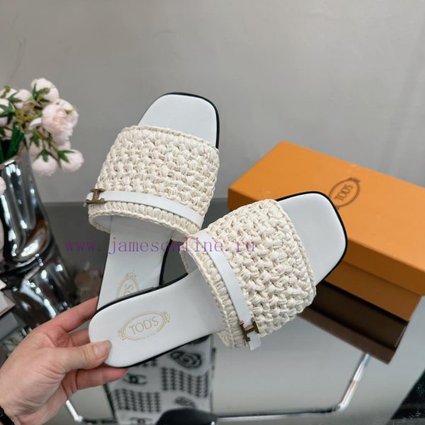 TOD * woven grass vine one word slippers——————————This cool mop is handmade with grass and rpfuxgxaq - Image 10