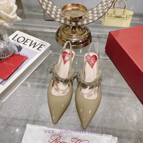 ????????? * 2024 Spring/Summer New Women's Shoes Virgule Diamond Buckle Lacquered Leather Rev3y353y6