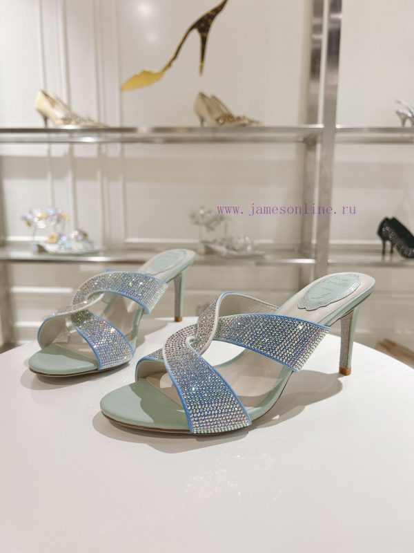 Top tierR ᴇɴᴇ C ᴀᴏᴠɪʟᴀ | 2024s ? RC MAELA series, cross gradient crystal slim heel open toe 7q7qzcmv - Image 8