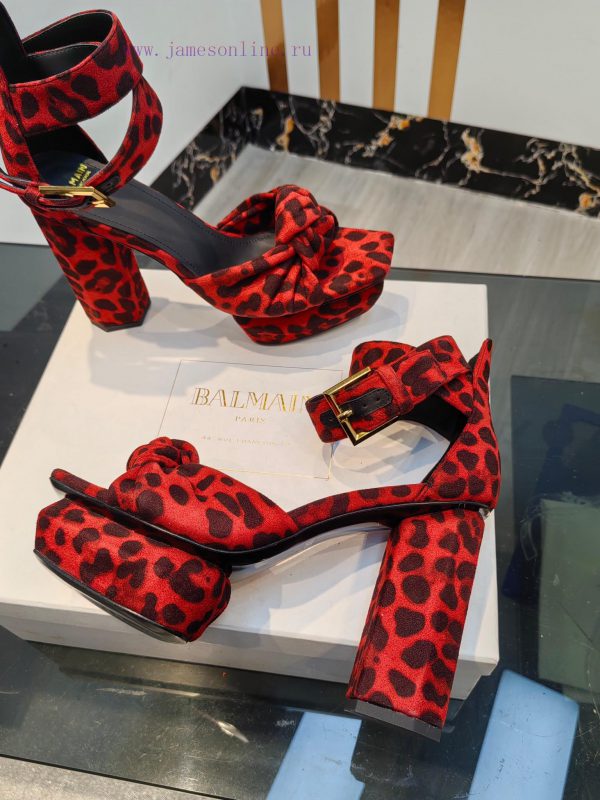 Out, Balmain 2024 Spring/Summer Fashion Show Original High Heel SandalsBrand Balmain ???????fenc637z - Image 6