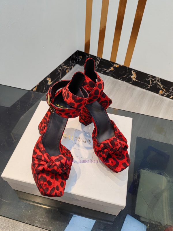Out, Balmain 2024 Spring/Summer Fashion Show Original High Heel SandalsBrand Balmain ???????fenc637z - Image 9