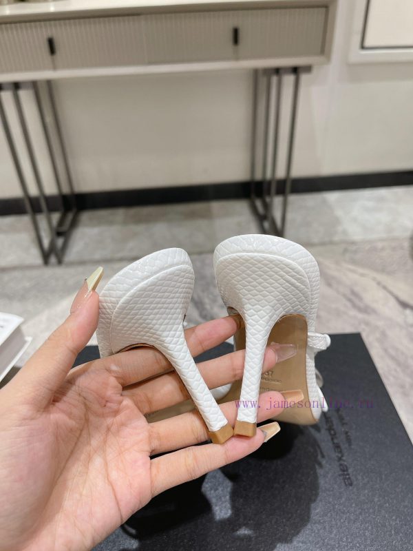 Alexander Wang's 24 Spring/Summer New Dome Middle Heel Sandals with Serpentine Pattern and Sorcdolkr - Image 10