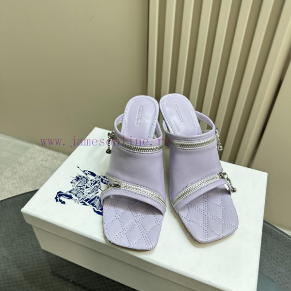 BURBERRY | SS24 Women's New SandalsShoe upper sandals, made of glossy leather fabric and fealt6br55u - Image 4