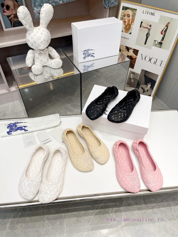 YuanThe 2024 Burberry BuRBERRY new ballet flat shoes are made of quilted sheepskin fabric crjvcejmdh