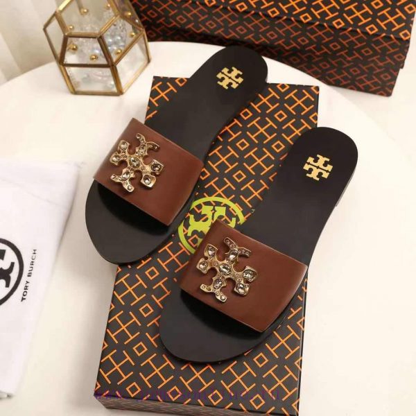 19818-2 Toribechi Flat Dragged Sandals, made of cowhide fabric, available in black, burgundy761l0wha - Image 4