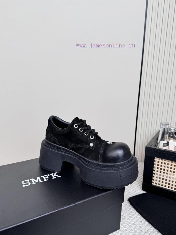 SMFK China-Chic Tide's latest popular cross flower big head thick soled derby shoesVersatile3o1c64r3 - Image 7
