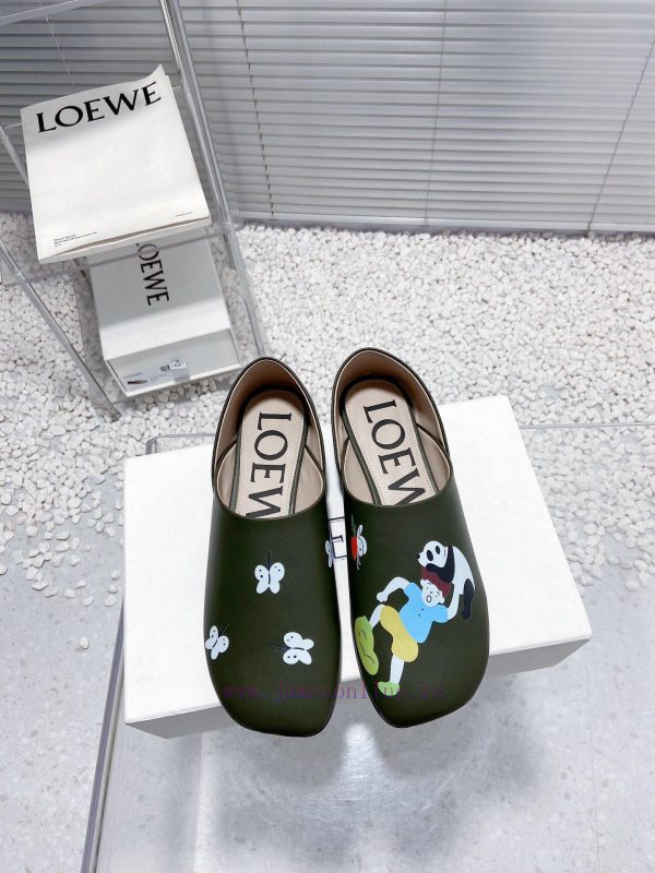 Luoyiwei Loewe's new round toe flat shoes that can be stepped on with one foot, lazy single ycouz509