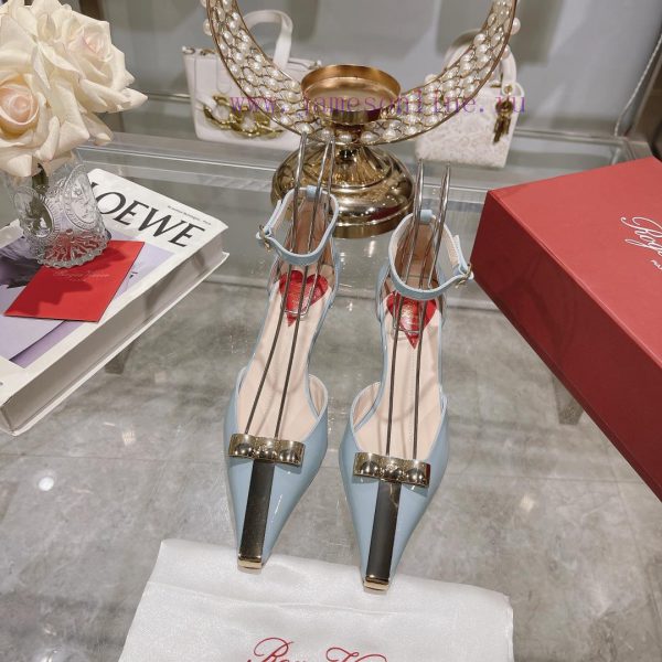 ????????? * 24 Early Spring New Cat Heel Shoes Virgule Diamond Buckle High Heel Rear Loop wi37nn5ypw