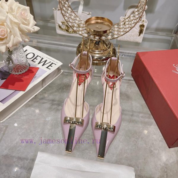 ????????? * 24 Early Spring New Cat Heel Shoes Virgule Diamond Buckle High Heel Rear Loop wilj7uw3xd