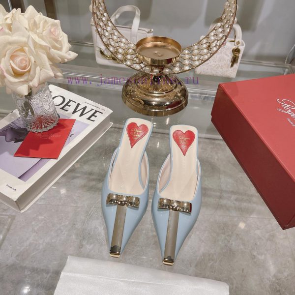 ????????? * 24 Early Spring New Cat Heel Shoes Virgule Diamond Buckle High Heel Rear Loop wizapnqyce