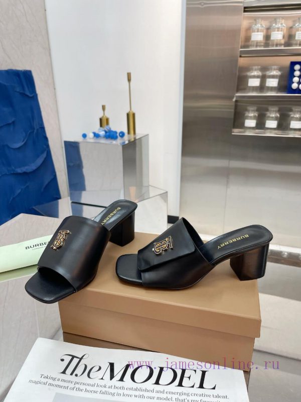 New Product Launch ️ Burberry Thick Heels and Flat Slippers Channel Goods Vulcanized One Stewte0683c - Image 4