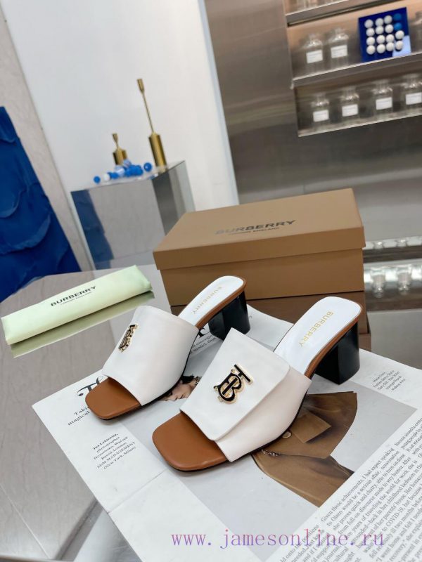New Product Launch ️ Burberry Thick Heels and Flat Slippers Channel Goods Vulcanized One Stesiqg6q8z