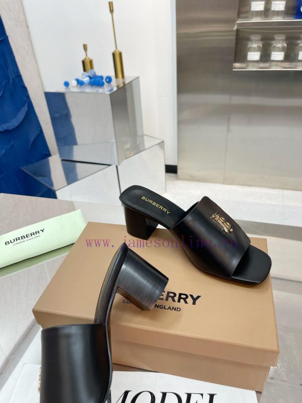 New Product Launch ️ Burberry Thick Heels and Flat Slippers Channel Goods Vulcanized One Stewte0683c - Image 5