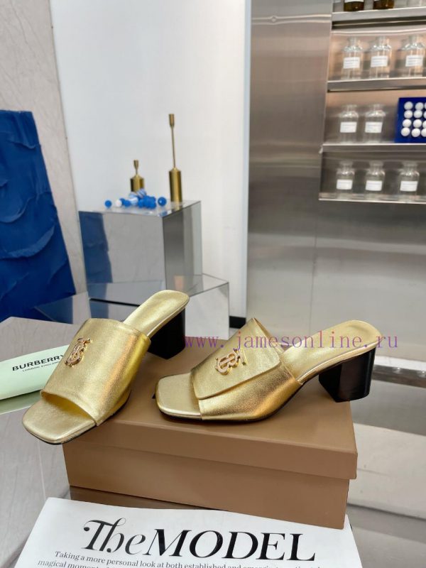 New Product Launch ️ Burberry Thick Heels and Flat Slippers Channel Goods Vulcanized One Ste5ep78hhn