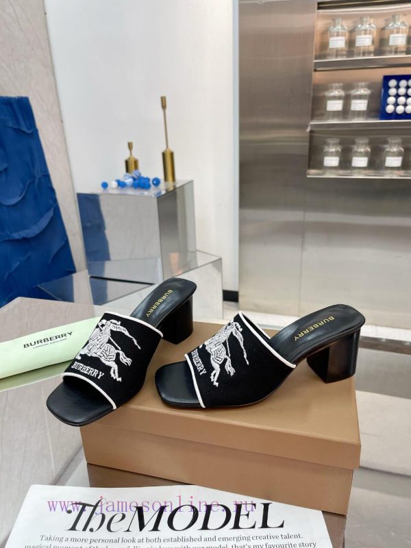 New Product Launch ️ Burberry Thick Heels and Flat Slippers Channel Goods Vulcanized One Stefl8lswpw