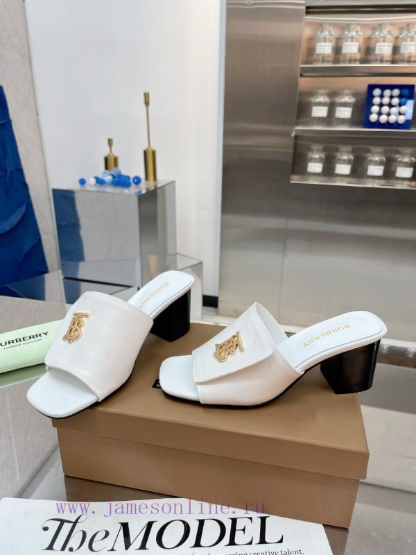 New Product Launch ️ Burberry Thick Heels and Flat Slippers Channel Goods Vulcanized One Ste87wxvt30 - Image 4