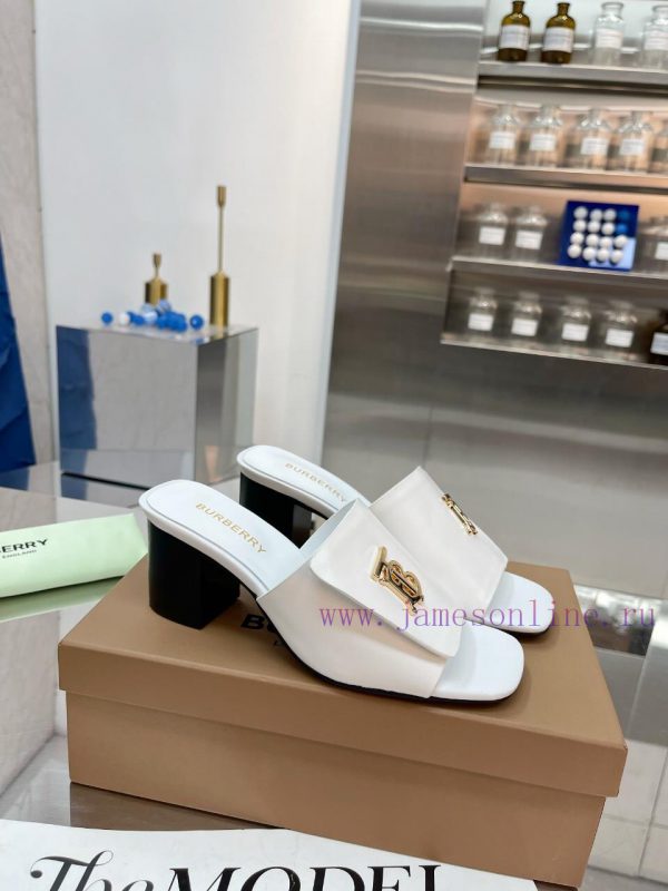New Product Launch ️ Burberry Thick Heels and Flat Slippers Channel Goods Vulcanized One Ste87wxvt30 - Image 5