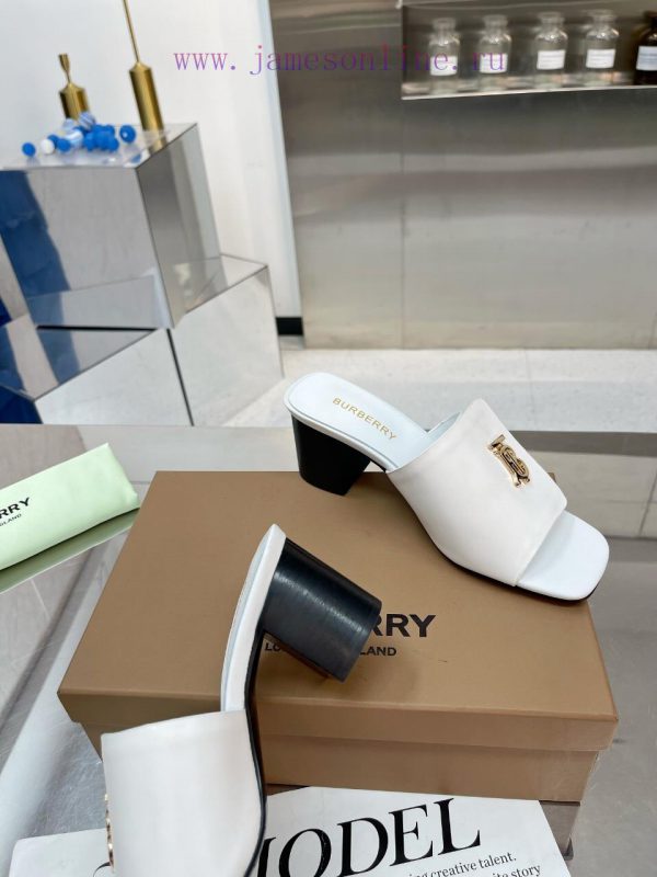 New Product Launch ️ Burberry Thick Heels and Flat Slippers Channel Goods Vulcanized One Ste87wxvt30 - Image 6