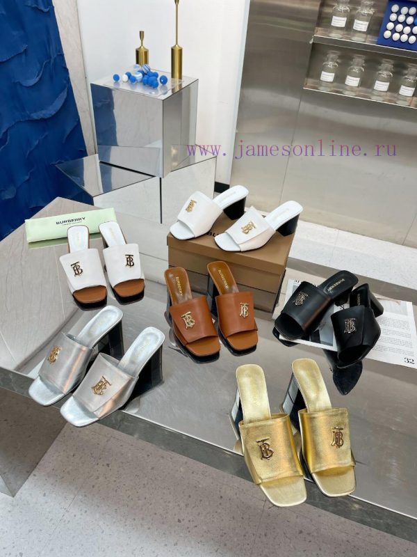 New Product Launch ️ Burberry Thick Heels and Flat Slippers Channel Goods Vulcanized One Ste87wxvt30 - Image 9