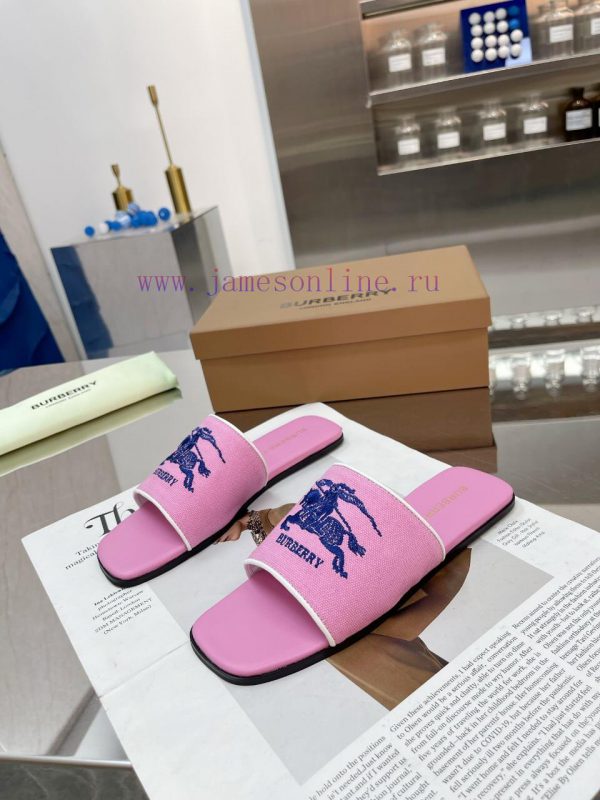 New Product Launch ️ Burberry Thick Heels and Flat Slippers Channel Goods Vulcanized One Ste0sedif52
