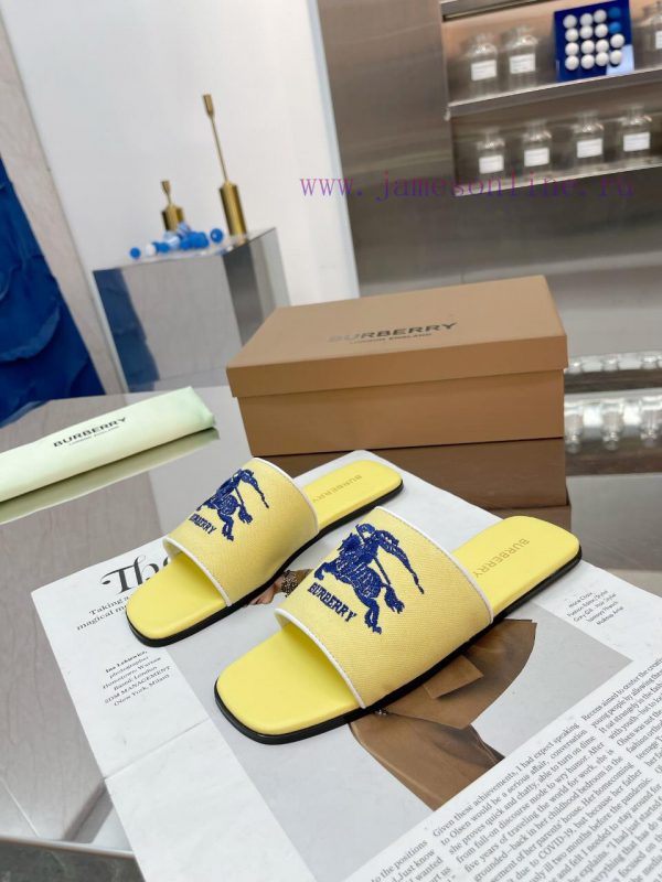 New Product Launch ️ Burberry Thick Heels and Flat Slippers Channel Goods Vulcanized One Sted6i14ziy