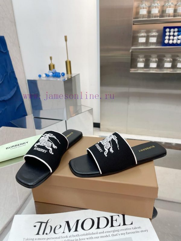 New Product Launch ️ Burberry Thick Heels and Flat Slippers Channel Goods Vulcanized One Stea1i6kmfa - Image 3