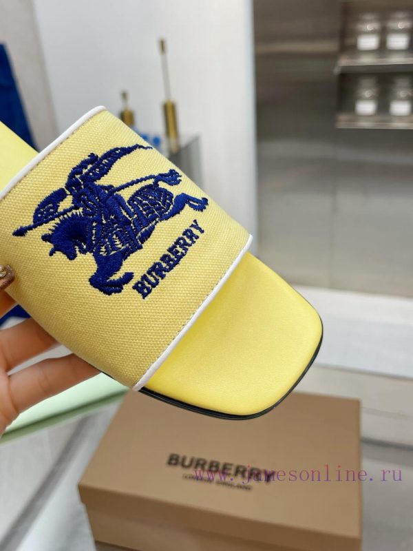 New Product Launch ️ Burberry Thick Heels and Flat Slippers Channel Goods Vulcanized One Sted6i14ziy - Image 7