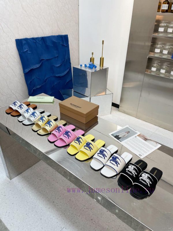 New Product Launch ️ Burberry Thick Heels and Flat Slippers Channel Goods Vulcanized One Stequ61j7wn - Image 9