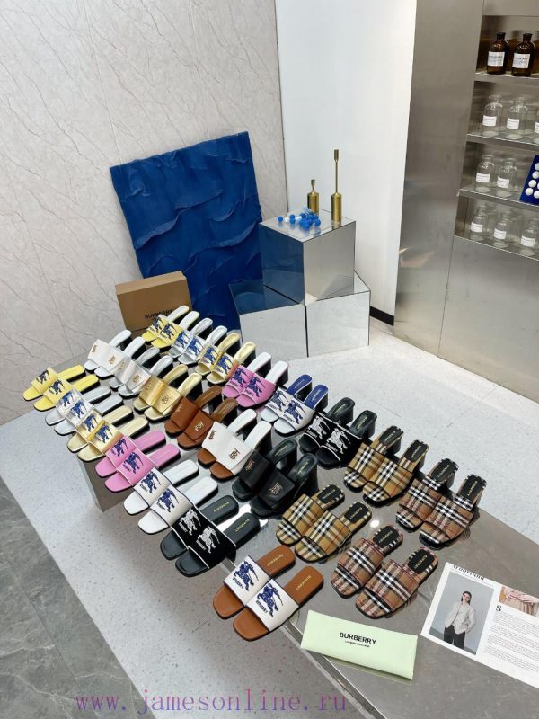 New Product Launch ️ Burberry Thick Heels and Flat Slippers Channel Goods Vulcanized One Steoyscohcj - Image 10