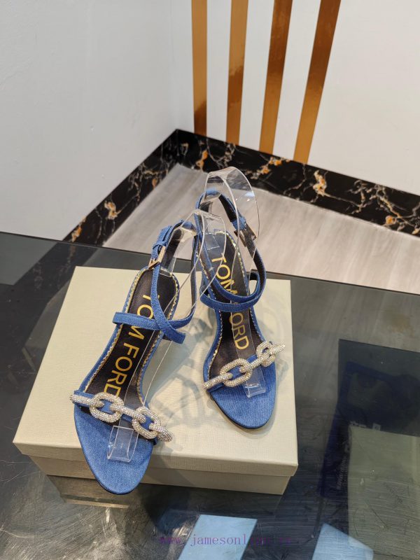 TOM FORD Top High Heel SandalsImported cowhide upperFoot pad sheepskinAAA grade original blariekitw4 - Image 9