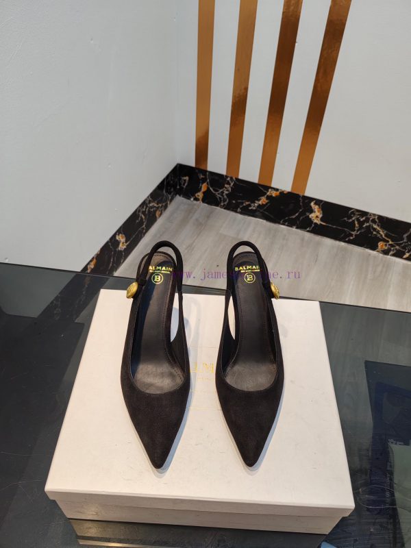 Come out, Balmain 2024 Spring/Summer Fashion Original Metal Buckle High Heel Back Empty Sand1qtb71rd