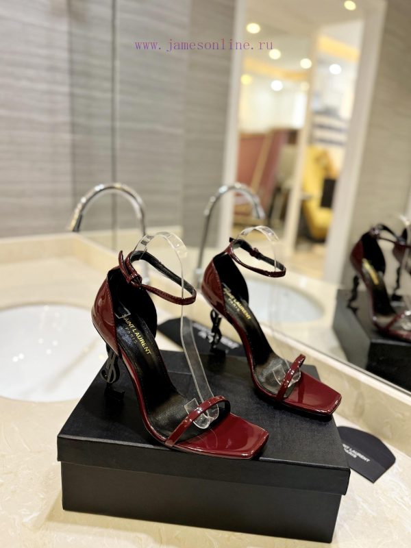 Direct sales of "SAINT LAURENT" YSL letter metal buckle baked paint YSL letter and high-heeljs10jxkf