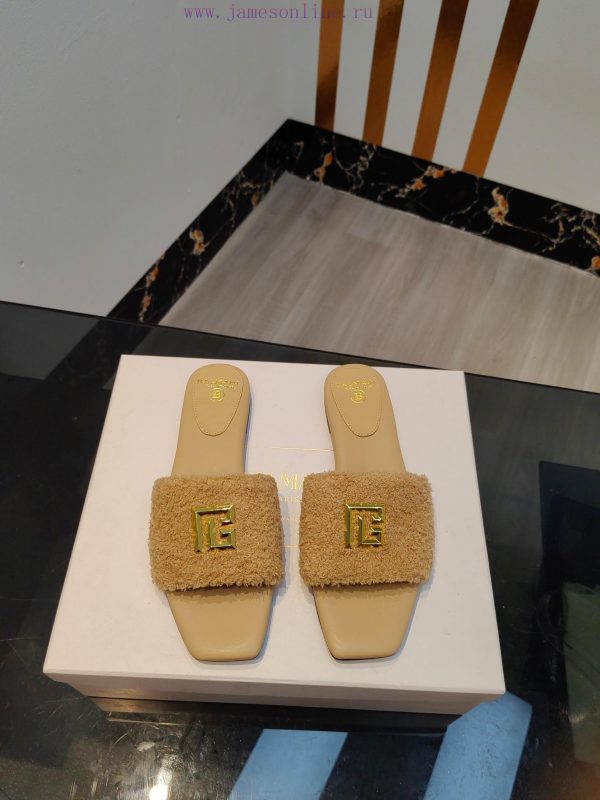 Out, Balmain 2024 Spring/Summer Fashion Flat SlippersBrand Balmain ??????? by French fashionwubezkny