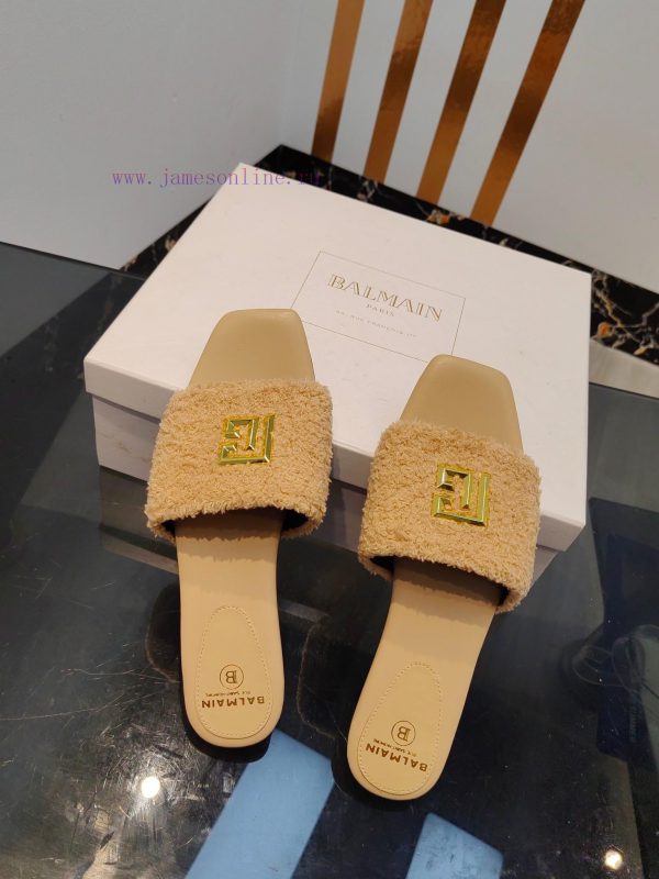 Out, Balmain 2024 Spring/Summer Fashion Flat SlippersBrand Balmain ??????? by French fashionwubezkny - Image 9