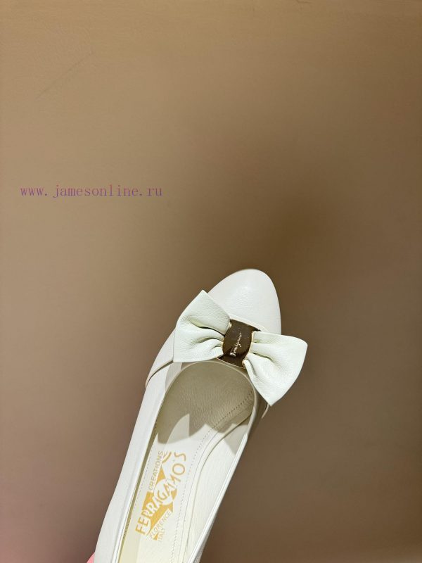 FERRAGAM * 24/Early Spring New Ferragamo Flat Single Shoes, this year's hot bow paired with q4cxq52v - Image 5