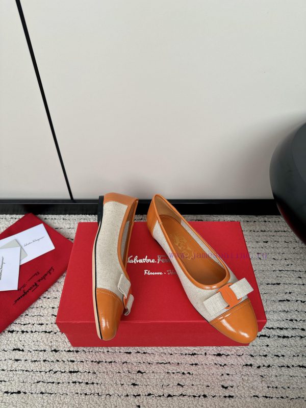 FERRAGAM * 24/Early Spring New SF Ferragamo Flat Single ShoesThis year's hot bow tie is pairod4eloxh - Image 4