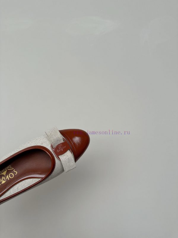 FERRAGAM * 24/Early Spring New SF Ferragamo Flat Single ShoesThis year's hot bow tie is pair45kxc8si - Image 9