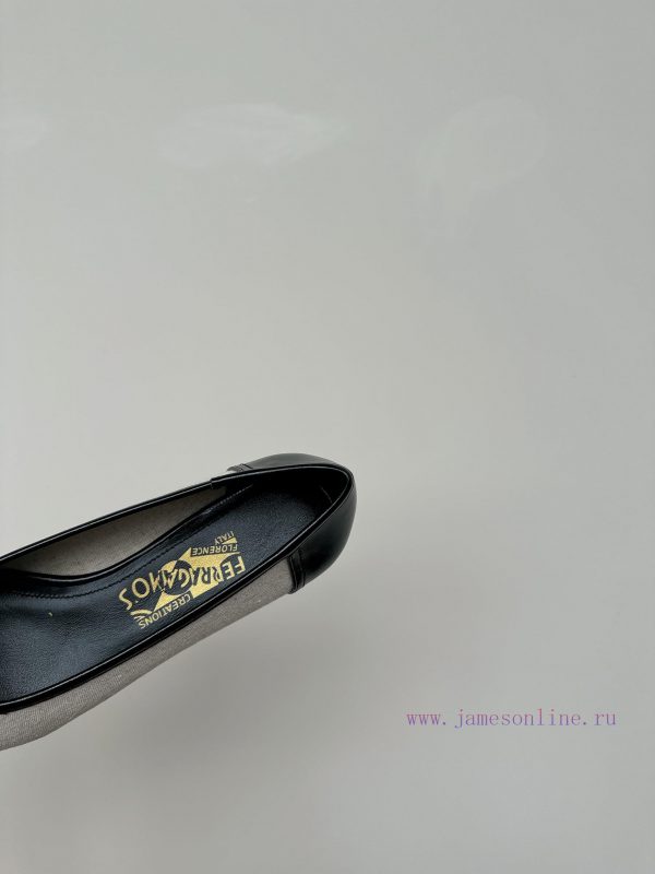 FERRAGAM * 24/Early Spring New SF Ferragamo Flat Single ShoesThis year's hot bow tie is paira8hbs2bg - Image 9