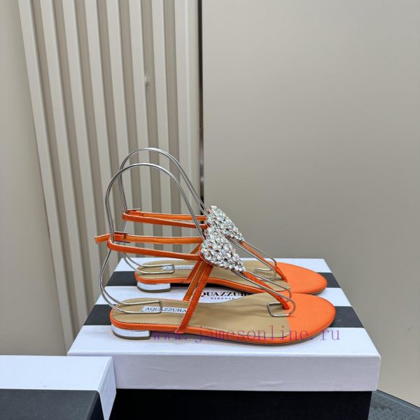 The mostAQUAZURA Flat Bottom Big Pineapple Water Diamond Mesh Decorative High Heels2024 spri76yrq15t - Image 6