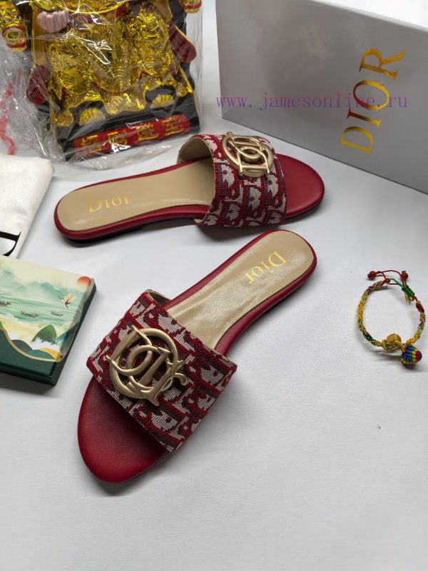 2024 Dior new women's flat slippers Fashionable and innovative Simplicity and grandeur withofela85x9 - Image 7