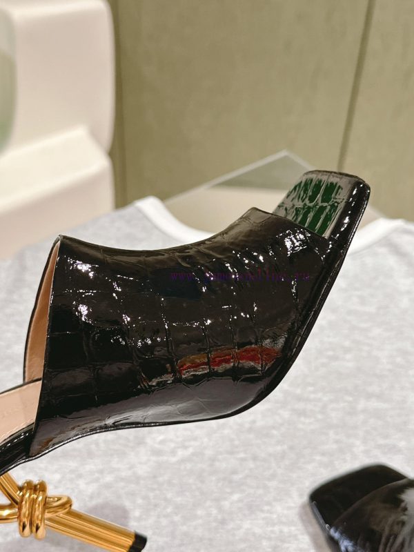 | ²⁰²4 ??  ?? BV Knot series metal heel slippers with high heels~Original version and 8.5 1:k77554iy - Image 6
