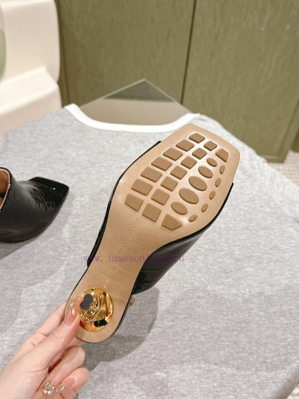 | ²⁰²4 ??  ?? BV Knot series metal heel slippers with high heels~Original version and 8.5 1:k77554iy - Image 7