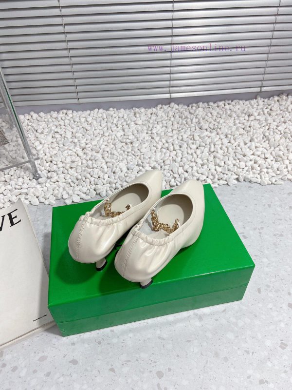 Bottega Veneta 24 new BV small square chain high heels single shoe◾ Shoe upper made of cowhigo2jazmy - Image 5